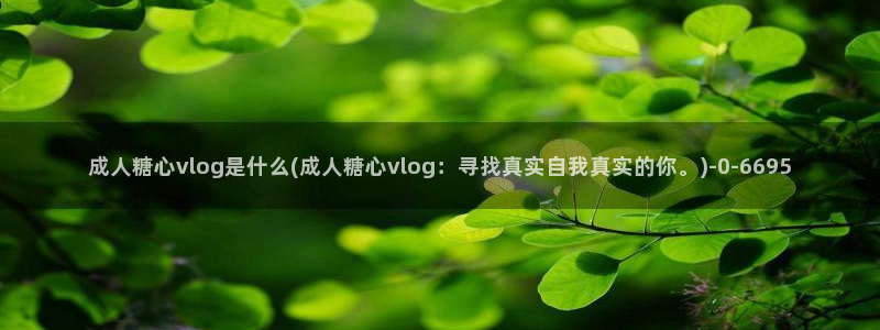 vlog糖心富婆:成人糖心vlog是什么